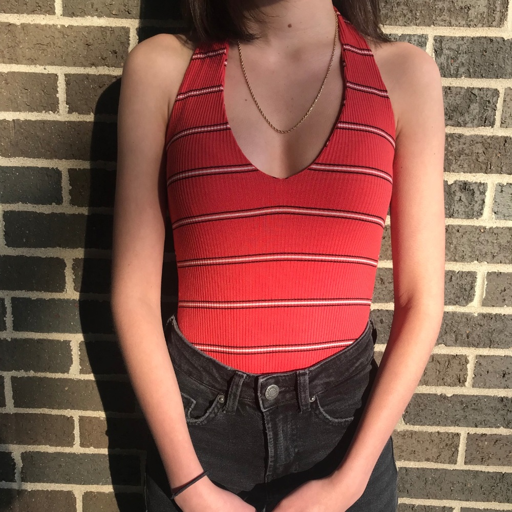 NEW Pacsun L.A. Hearts Coral Halter Bodysuit